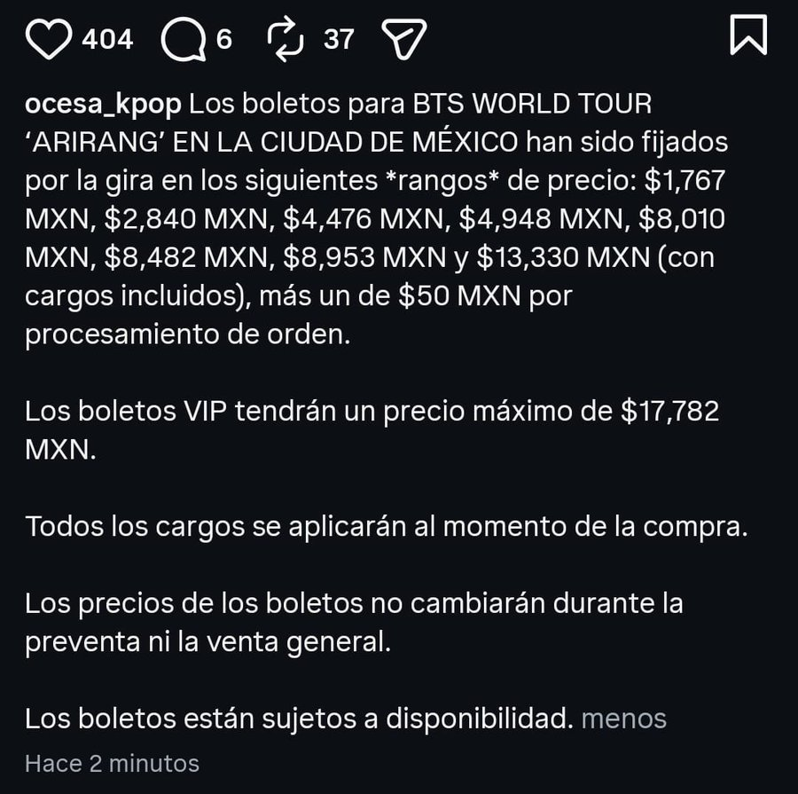 ChumelTorres's tweet photo. ¿Las Army de BTS logrando justicia en los precios?…

2026 es el mejor año de la puta historia. https://t.co/xGyy4EgJfw