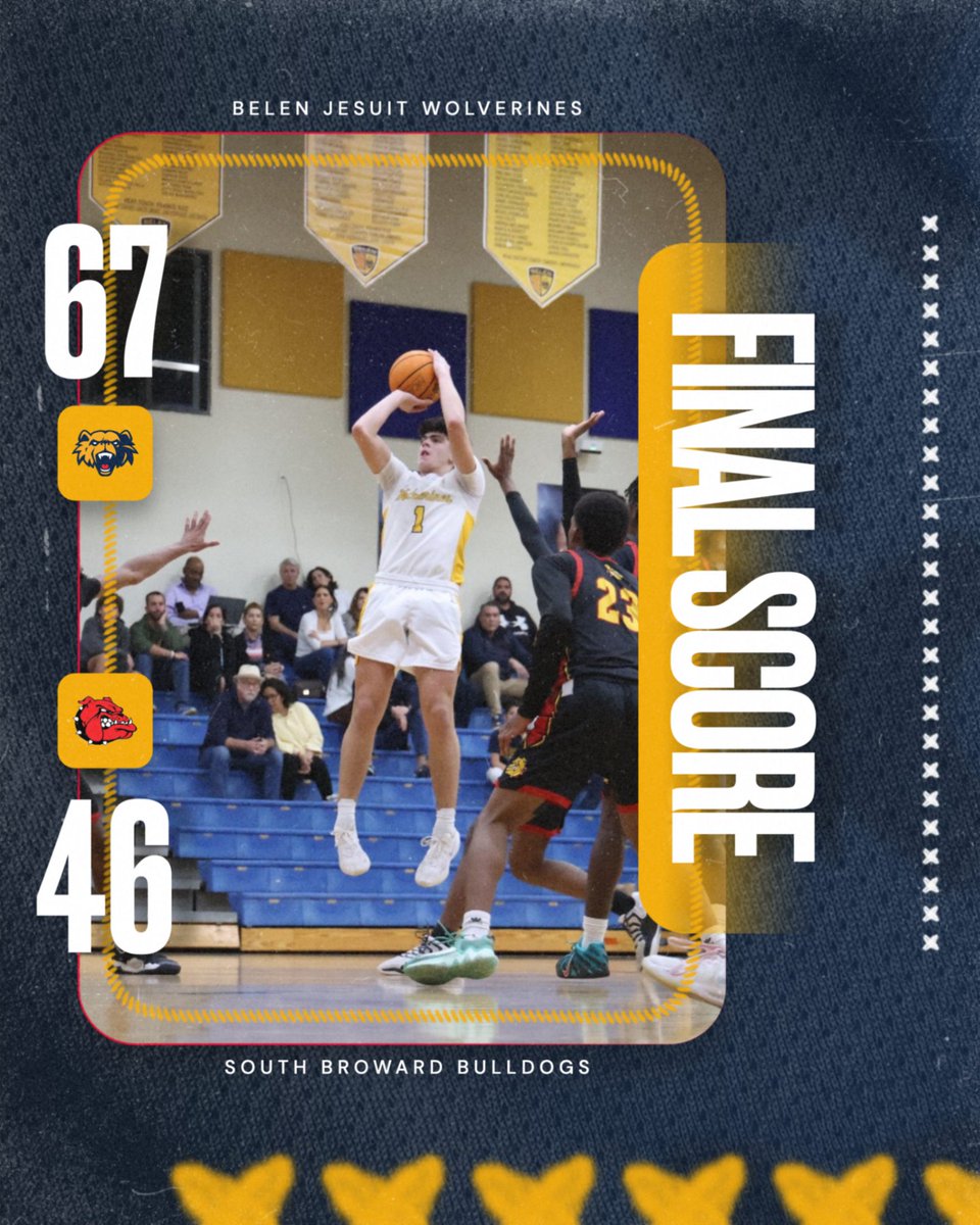 belenathletics's tweet photo. #WolverinesWin The Varsity Basketball team defeated South Broward 67-46. Leading scorers for the Wolverines were Orlando Roche (15), Lucas Diaz (12), and Alec Arnholt (11). #GoWolverines #BelenBasketball https://t.co/TZBrQZ8jw6