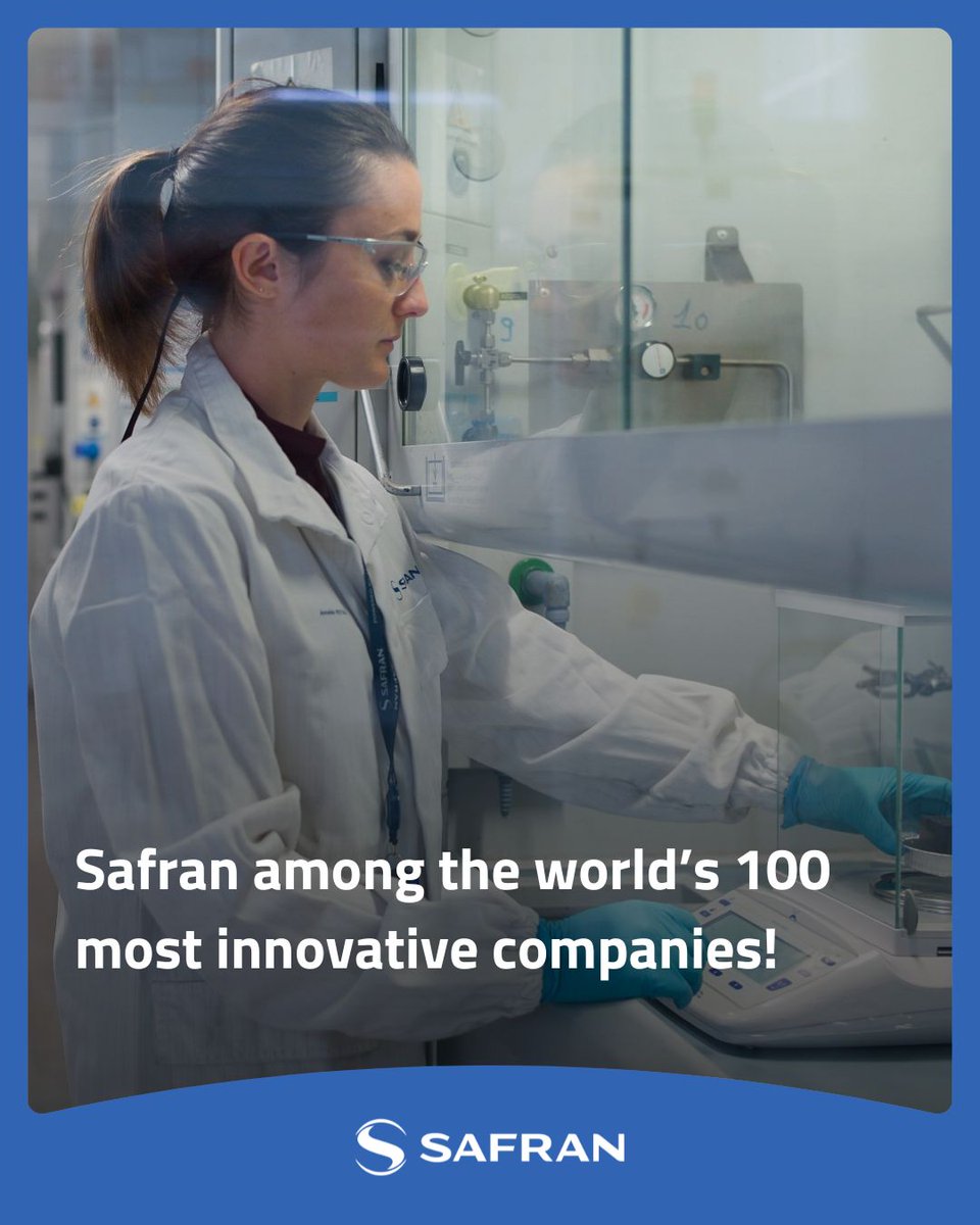 SAFRAN's tweet photo. @Safran once again ranks among the 100 most #innovative companies in the world! 🏆
Each year, Clarivate publishes its list of the world’s Top 100 Global Innovators, based on a range of quantitative and qualitative criteria applied to companies’ #patent portfolios.
Safran has risen to 45th place in the 2026 ranking, a recognition that once again highlights the Group’s #innovation strength and the commitment of its employees.