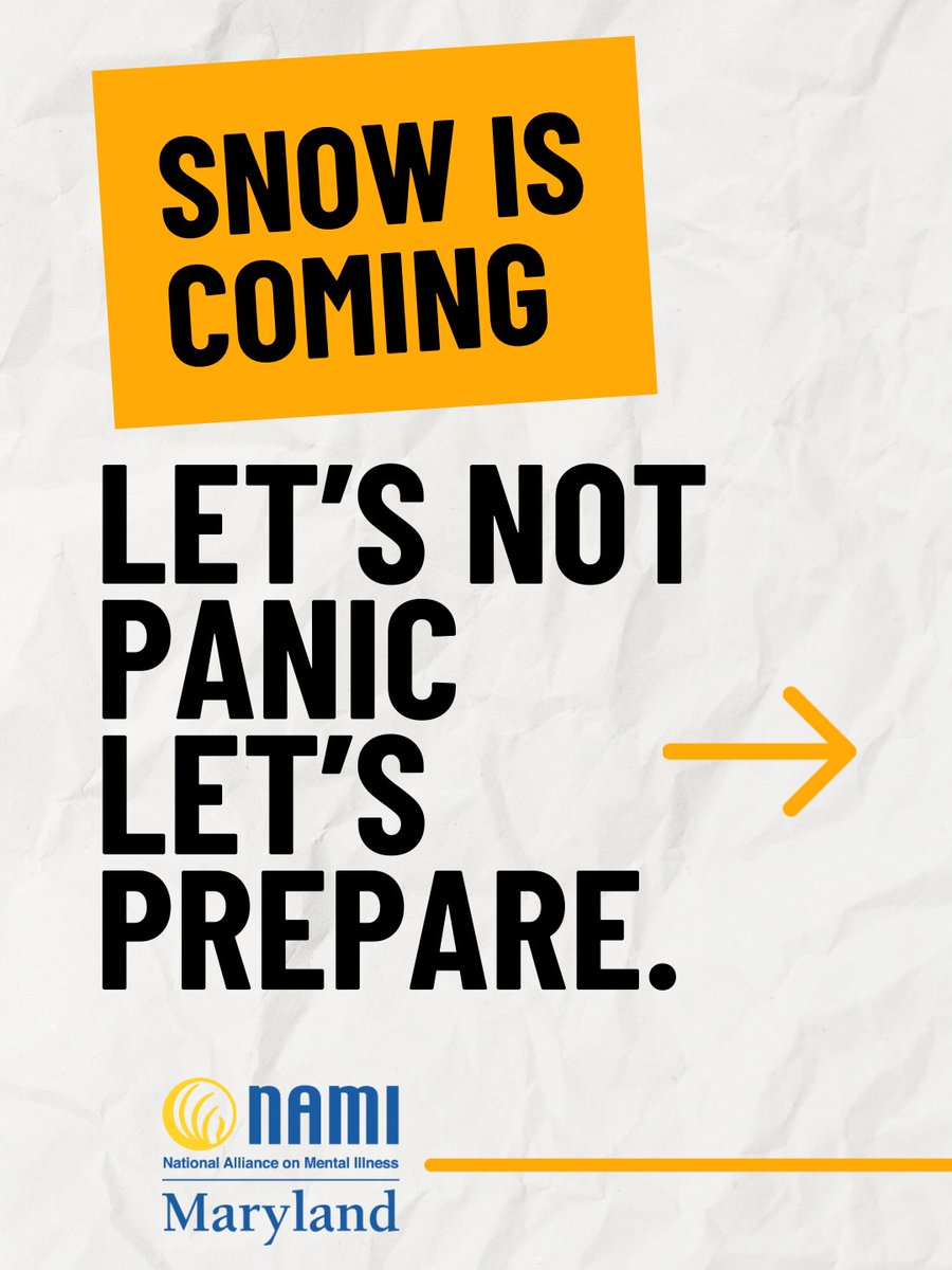 Snow in the forecast means it’s a good time to pause and check in with yourself. <a href="/NAMIMaryland/">NAMI Maryland</a>'s reminders hit home: normalize what you’re feeling, start small, and lean on each other. Stay warm and stay grounded. #DMV #snowstorm #WeatherReady