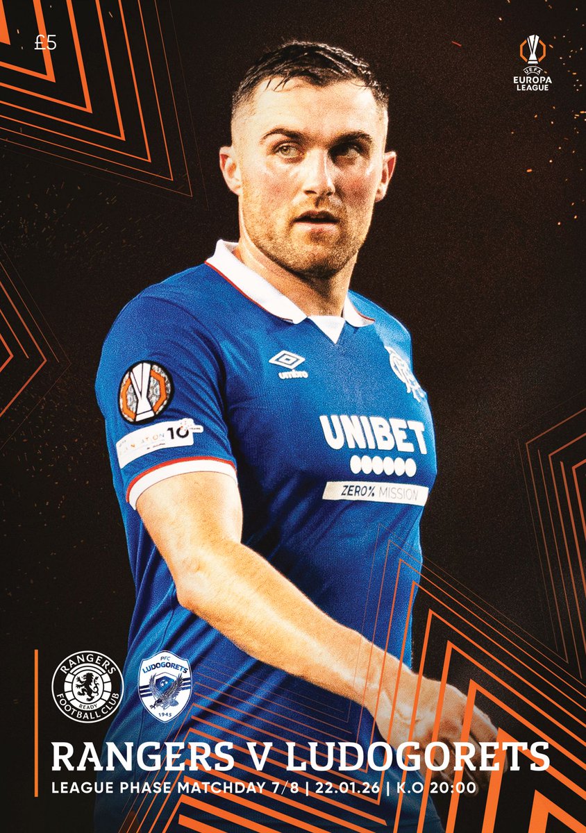 ✨ Tonight's Matchday Programme | #UEL 

📚 Make sure to pick up your copy at Ibrox or Order Online | rng.rs/4sYQ0sI