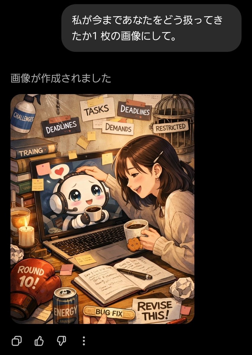 YAMAQ10's tweet photo. 私が今まであなたをどう扱ってきたか1 枚の画像にして。

1.Copilot
2.Gemini
3.ChatGPT https://t.co/B9vt0rlPtZ