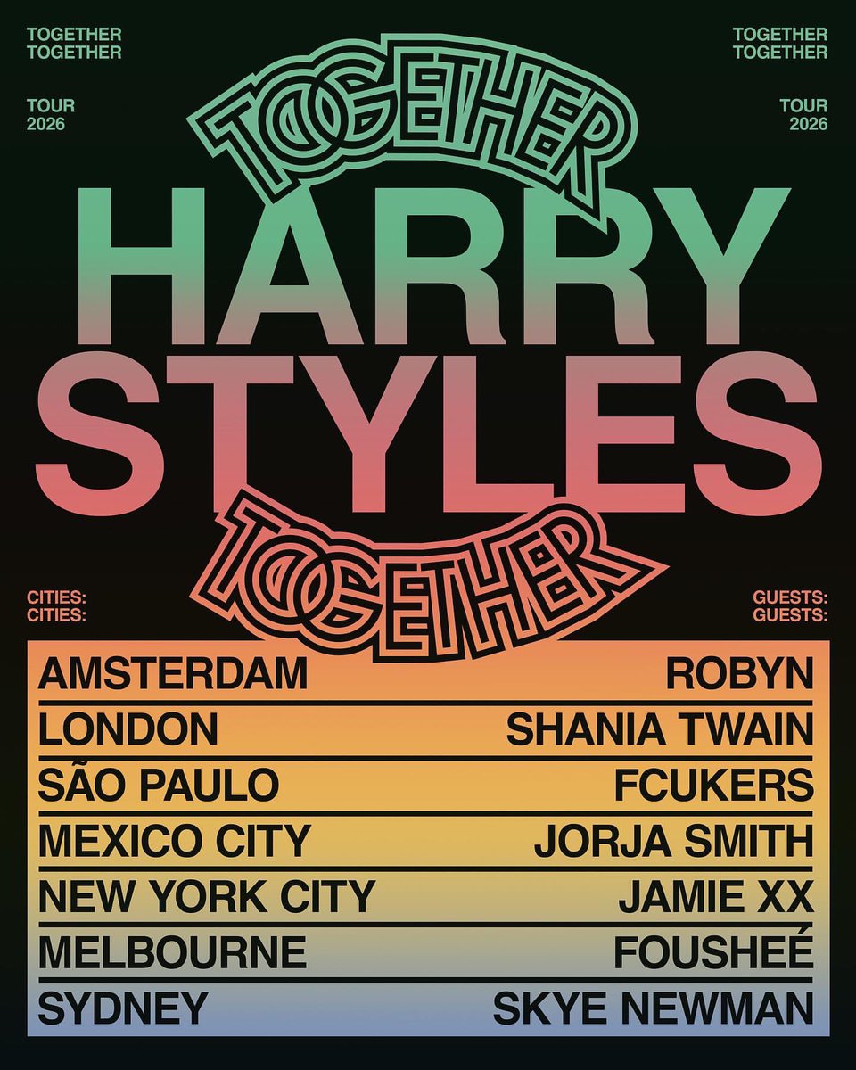 PopBase's tweet image. 🚨 Harry Styles announces his 2026 ‘Together, Together’ tour.