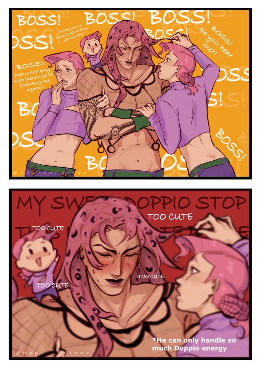 #Diadop at its finest 
I missed drawing Doppio tbh 🩷💜
.
.
.
Credit to <a href="/nasykuching/">Nad🐱COCOMA4-G20/ᐠ . ֑ . ᐟ\ﾉ</a> 
#JJBA #jjbafanart #diavolo #doppio #diavolojjba #diavoloxdoppio #fanart