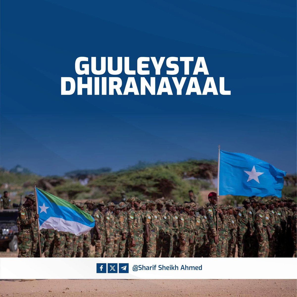 HESharifShAhmed's tweet photo. Waxaan si wayn u bogaadinayaa ciidamada dowlad-goboleedka Jubbaland iyo Ciidanka Qaranka ee Danab oo iyagoo is-kaashanaya si geesinimo leh u fashiliyay duullaankii kooxda argagixisada ee Al-Shabaab ay ku qaaday Jasiiradda Kudhaa ee gobolka Jubbada Hoose.

Howl-galka ay ciidanka qaranka heerarkiisa kala duwan kusoo afjareen kooxdii weerarka ku soo qaaday Kudhaa, wuxuu markhaati u yahay sida ummmada Soomaaliyeed ay uga go'antahay in la soo afjaro kooxaha argagixisada ah ee caadeystay daadinta dhiiga shacabka.

Waxaan Allaah uga baryayayaa inuu naxariistii Janno ka waraabiyo geesiyaashii ku dhintay howlgalkaasi, waxaana mar kale ku boorrinayaa ciidamada xoogga dalka qeybahooda kala-duwan inay sii labo-jibaaraan difaaca dalka iyo dadka Soomaaliyeed.