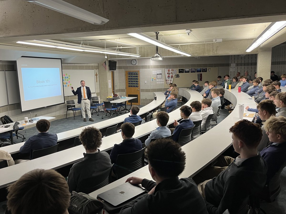 I had the pleasure of giving a Bitcoin 101 lecture to a room full of high  school students yesterday morning. Based off the engagement and the quality  of questions asked, I have