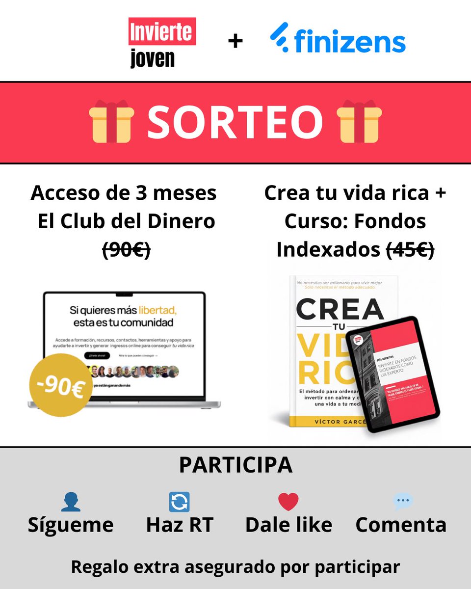 invierte_joven's tweet photo. PRIMER SORTEO 2026🎁
en colaboración con @finizens 

¿Quieres participar?  
✅ Dale Like y RT
✅ Menciona a un amigo
✅ Sígueme @invierte_joven

Ganador en 7 días.

Los detalles del sorteo en el siguiente tweet https://t.co/wb6Udv51Nf