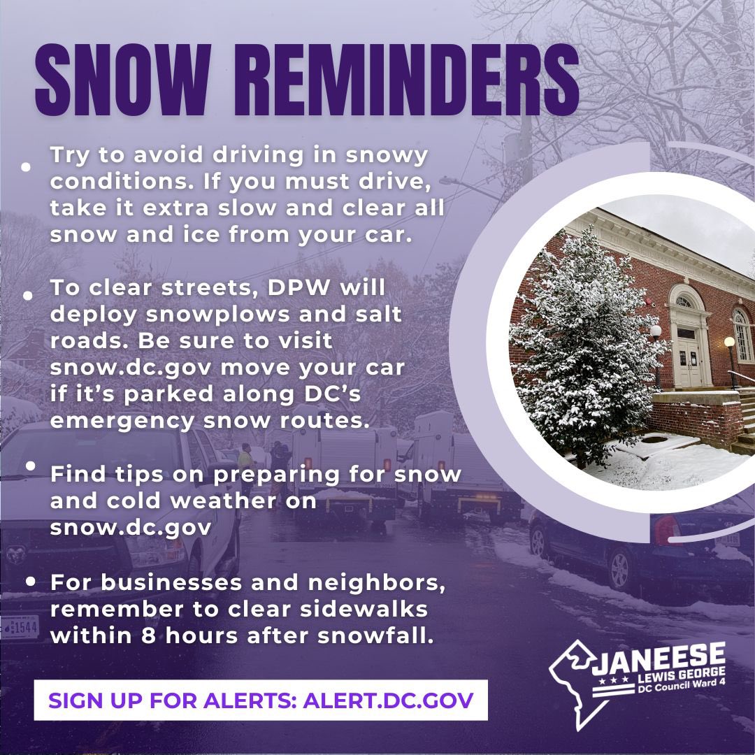CMLewisGeorgeW4's tweet image. ❄️ #Ward4, we're in for some major snowfall this weekend.
 
Here's what you need to know to be prepared, stay warm, and look out for your neighbors!
