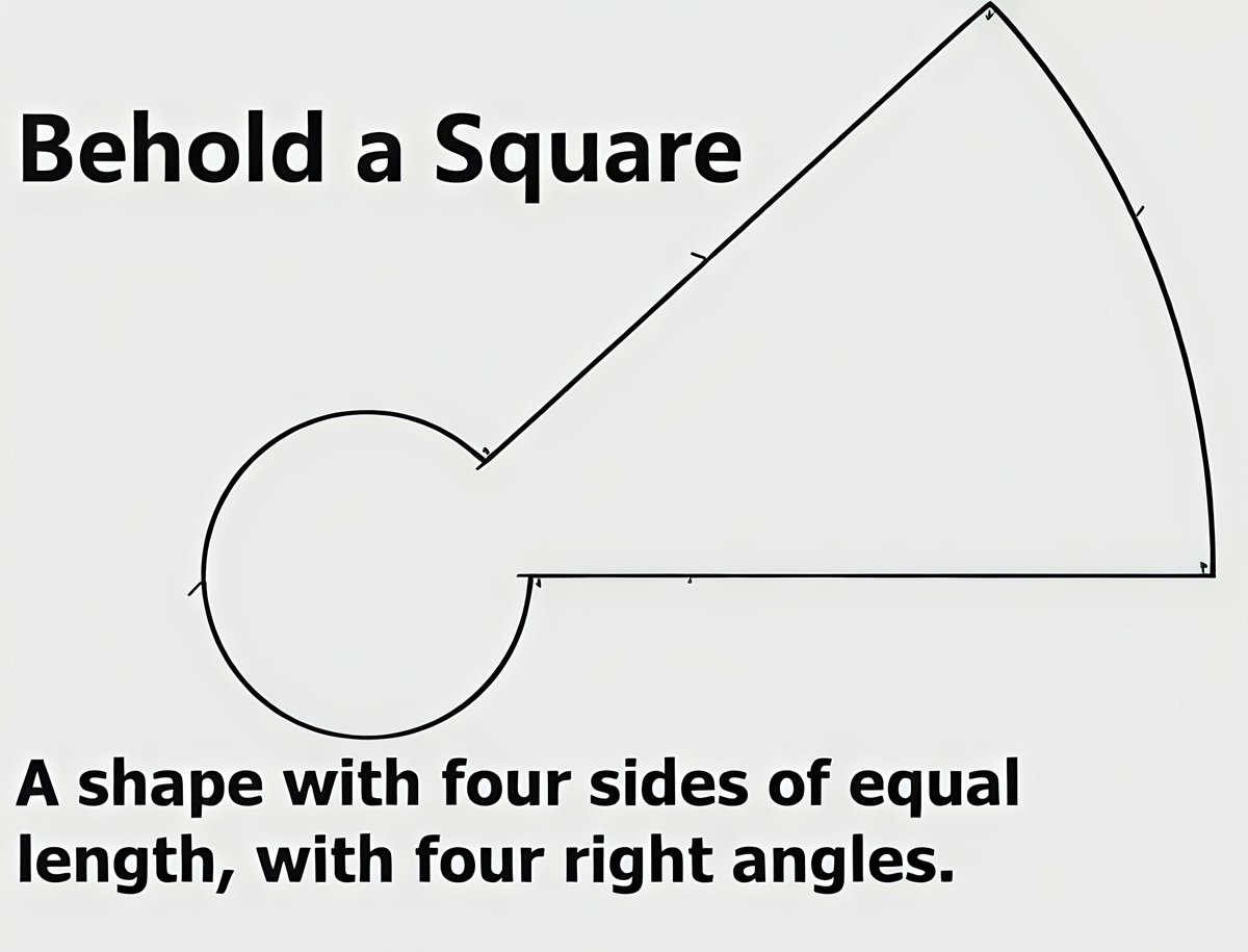 A shape with four sides of equal length, with four right angles