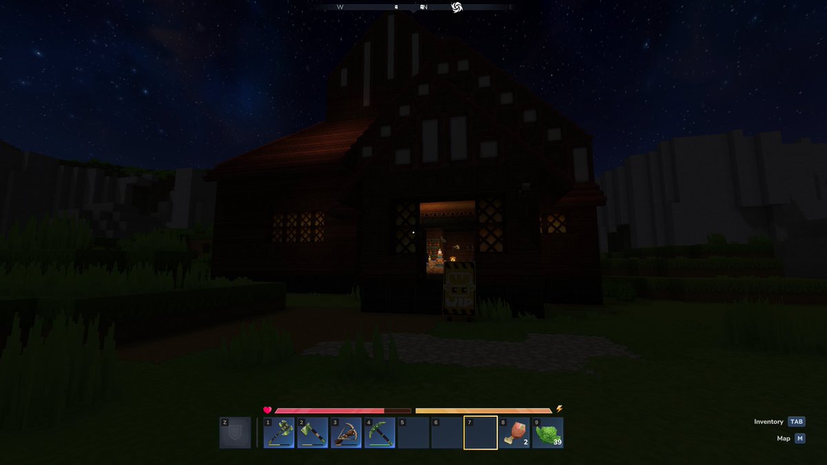 TheDocrobin's tweet image. Making a tavern for the town, Using stuff we find on our adventures to fill it up so far its going well @Hytale #Hytale