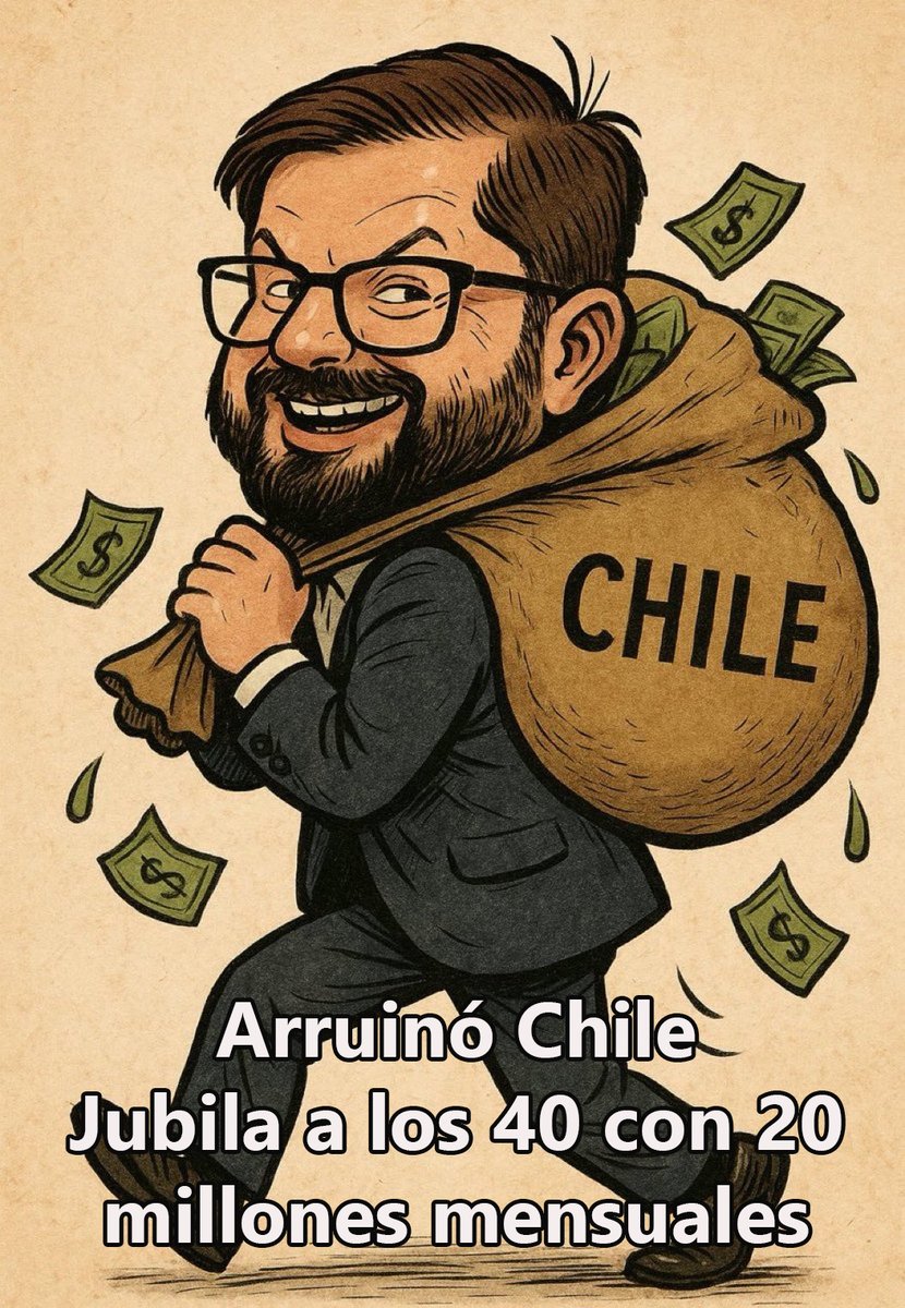 No quiero que el Merluzo #boric tenga pensión vitalicia con mis impuestos a los 40 años 

RT, Comparte  si estás de acuerdo

<a href="/PNL_RM/">Partido Nacional Libertario-RM</a>
 <a href="/camara/">Juan Cámara</a>
 <a href="/PRChile/">Partido Republicano</a>
 <a href="/psc_cristiano/">Partido Social Cristiano</a>
 <a href="/Senado_Chile/">Senado Chile</a>
<a href="/Jou_Kaiser/">Johannes Kaiser. Diputado por el distrito 10</a> 
<a href="/joseantoniokast/">José Antonio Kast Rist 🖐️🇨🇱</a>