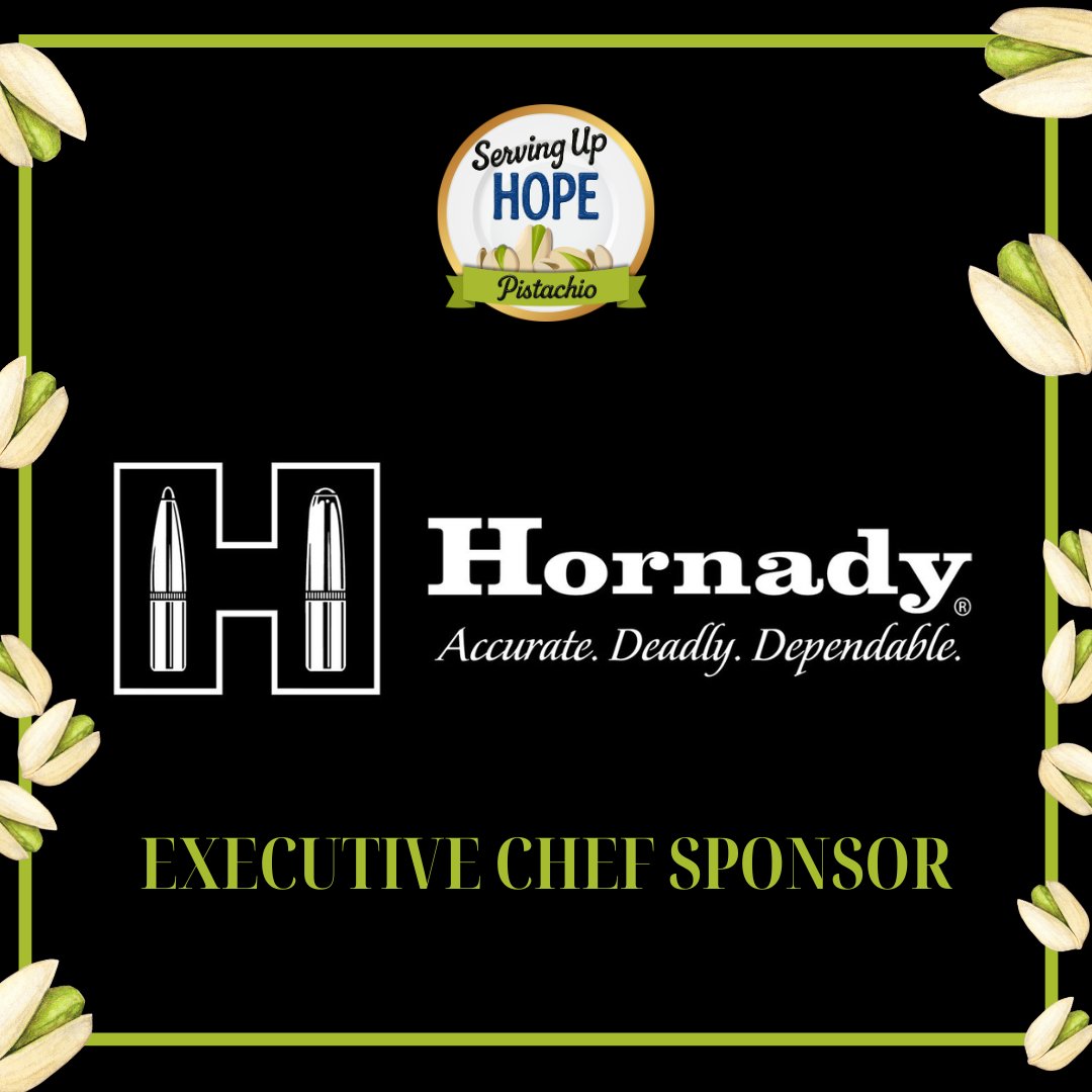 We’re sincerely thankful to our Executive Chef Sponsor, Hornady, for supporting Serving Up Hope. 

Your generosity helps bring this event to life, and we are truly grateful for your partnership with Hope Harbor.