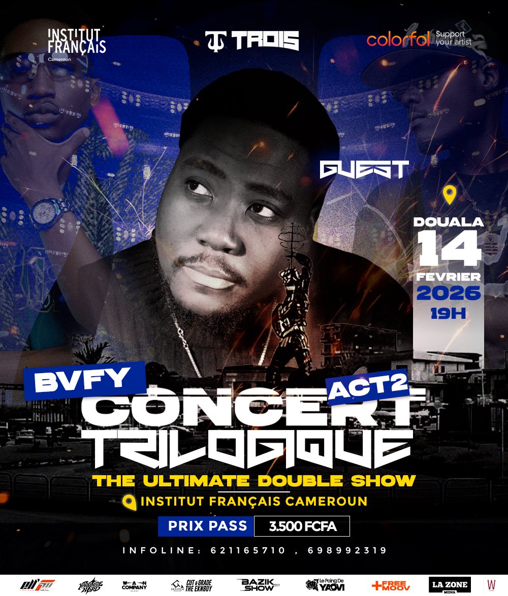 LA LINE UP DE DOUALA 🤩
Nous avons comme Guest  Beri Boys Club  ,Samy only , ENJR , Diablit , @BVFY .

Réservez vos places via le lien en commentaire

#rapcamer #troisofficiel #Trilogie