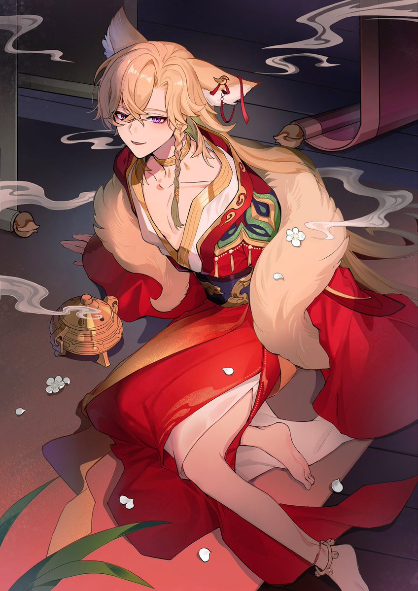 yu1lan2's tweet image. #aventurine #砂金  一只砂金小狐狸摸鱼