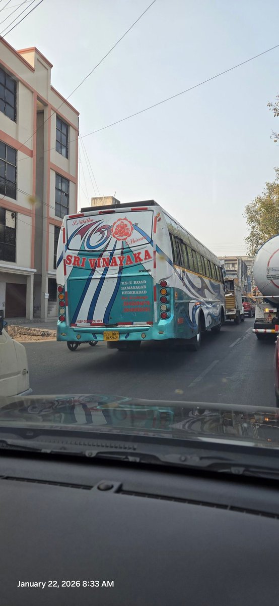 tacy_29's tweet photo. Some private travel buses are moving during peak school hours, blocking roads and creating major traffic chaos. This is affecting students, parents, and daily commuters. Authorities need to regulate bus movement during school peak hours. 🚸 Nacharam ..from Trust Cars Compound https://t.co/IiaA8ljWMB