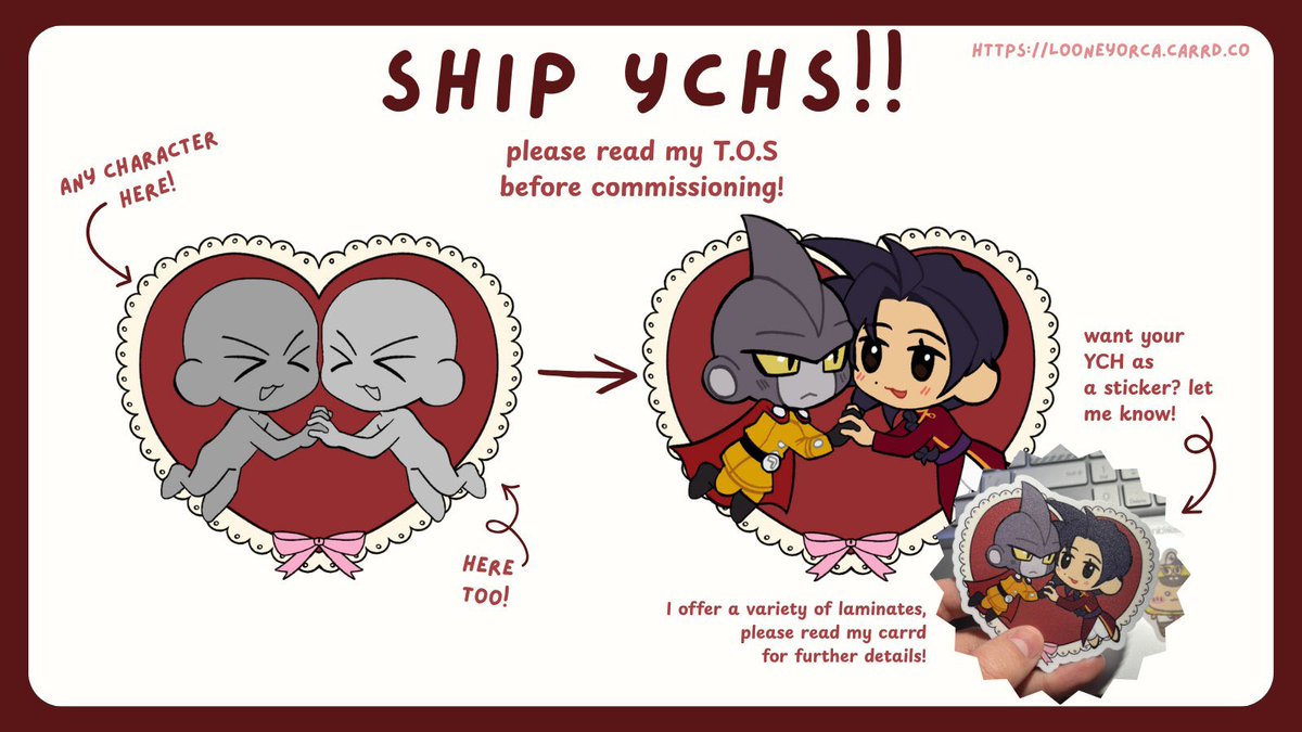 opening emergency ship YCHS!! limited slots available (0/5)

 🌸$15 each
 🌸offering stickers for your YCH! further info in my carrd

[#yumetwt #ych]