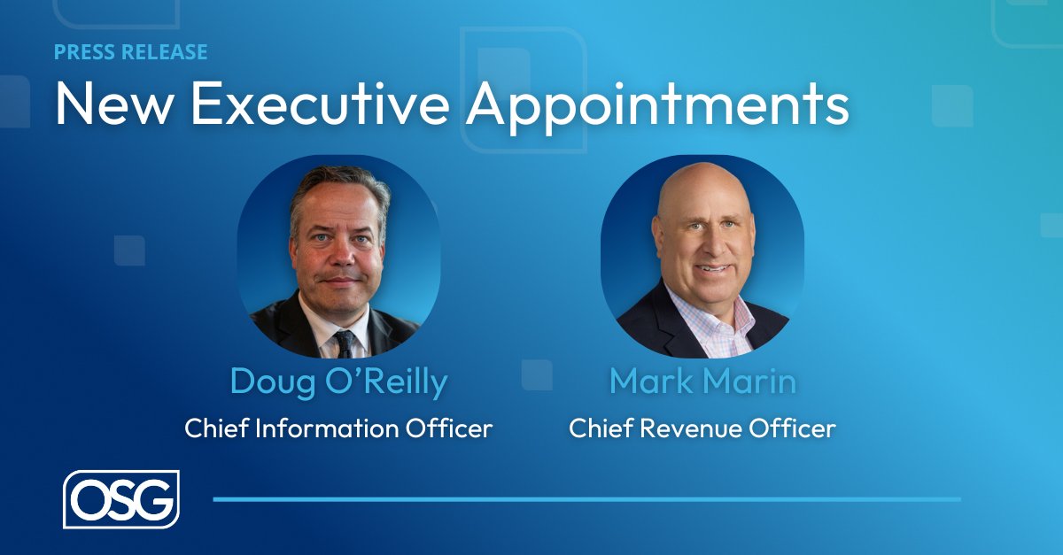 We are excited to welcome Doug O’Reilly as CIO and Mark Marin as CRO at OSG. Their leadership will help drive continued innovation across our CCM and CXM solutions.

osgconnect.com/osg-announces-…

#Leadership #CCM #CXM