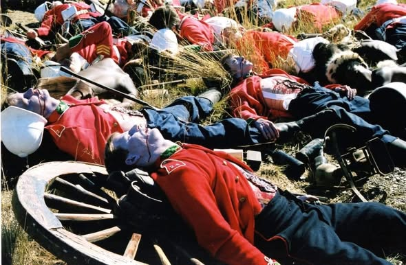thyphoidjack's tweet photo. The Aftermath of ISandlwana and the opening of the stomachs
After the victory at Isandlwana, some Zulu warriors performed traditional rituals on the bodies of fallen British soldiers. This was not done out of cruelty, but for spiritual and cultural reasons.
Cutting the stomach was believed to “release” the spirit of the dead so that it would not trouble the living or follow the warriors home. It was a way of protecting themselves from bad luck and spiritual harm after battle.
So these actions were part of traditional beliefs and customs during that time of warfare, not acts of hatred or savagery. They reflected how the Zulu understood war, the spirit world, and victory.