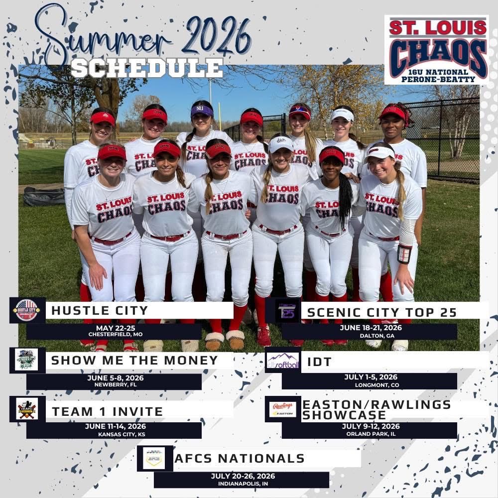 Our summer schedule is out! I can’t wait to be back with my team! 
<a href="/HailStateSB/">Mississippi State Softball</a> <a href="/Coach_Ricketts/">Samantha Ricketts</a> <a href="/MrCoachTbratt/">Tyler Bratton, M.S.</a> <a href="/tarynemckinney/">Taryne Mowatt-McKinney</a> <a href="/CoachZacShaw/">Zac Shaw</a> 
<a href="/stlchaoscoach96/">evan beatty</a> <a href="/louis_chaos/">St. Louis Chaos 16U National Perone/Beatty</a> <a href="/thealliancefp/">The Alliance Fastpitch</a> <a href="/AllAccessAth/">All Access Athlete</a> <a href="/BeThatPlayer1/">Be That Player</a> <a href="/CoastRecruits/">Coast 2 Coast Recruits</a> <a href="/CoastRecruitsSB/">Coast Recruits 🥎</a> <a href="/ConnectSports_/">Connect Sports</a> <a href="/LineDsoftball/">Line Drive Media</a>