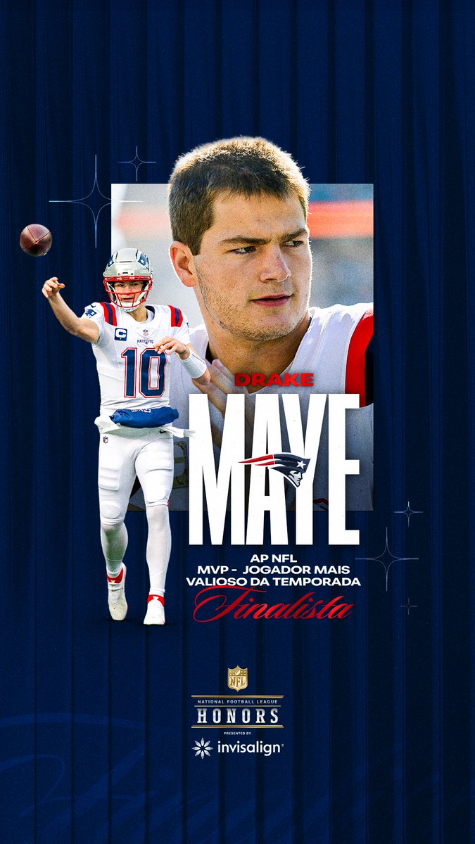 patriotsbrasil's tweet photo. O MVP do nosso coração! 😍

Drake Maye é um dos finalistas para o prêmio de MVP da temporada! 👏 https://t.co/08HARGBWTz