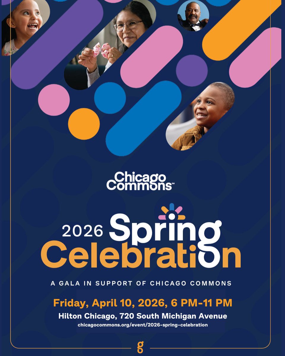 ChicagoCommons's tweet image. Join us April 10 for our 2026 Spring Celebration: A Gala in Support of @ChicagoCommons - an evening of connection, community, and impact, featuring live music by the Chicago Players 🎶 🎟 Tickets are now on sale: bit.ly/4pYufq5 #ChicagoCommons #Gala #NFP #CharityEvent