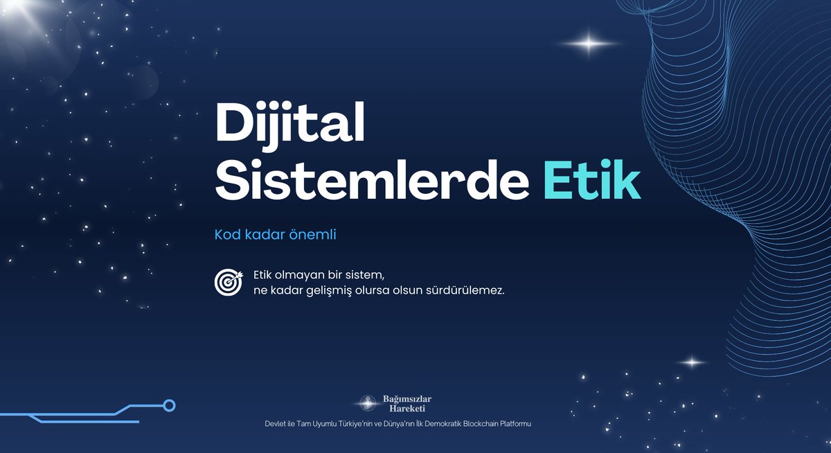 bagimsizlar_tc's tweet photo. Bir dijital sistem ne kadar gelişmiş olursa olsun, etik yoksa sürdürülemez.
Çünkü güven; özellik (feature) değil, tasarımın karakteridir.
#DijitalEtik #Güven #Teknoloji #guva https://t.co/PAVqcygmKE