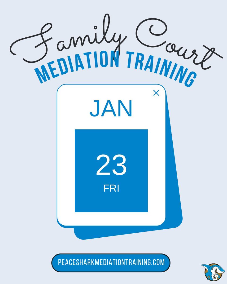 This training starts tomorrow!
.
.
#GLCM #Peacemaking #TeachPeace #PeaceChest #PeaceShark #MediationTraining #MediationTechniques #NegotiationTraining #CommunicationTraining #ConflictManagementTraining #MediationProcess #MediatorCertification #MediationCourse #MediationEducation