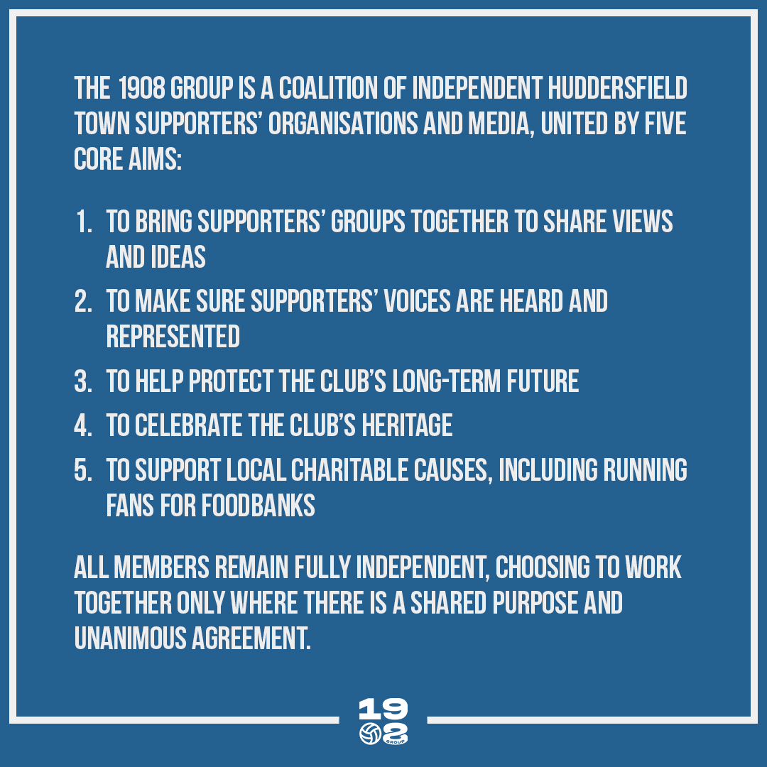 1908Group's tweet image. Introducing the 1908 Group ⤵️

@officialhtsa  
@CowshedLoyal 
@HTDSC_ 
@smileawhilezine 
@TheTownSocial 
@takesthatchance 

#htafc @1908Group