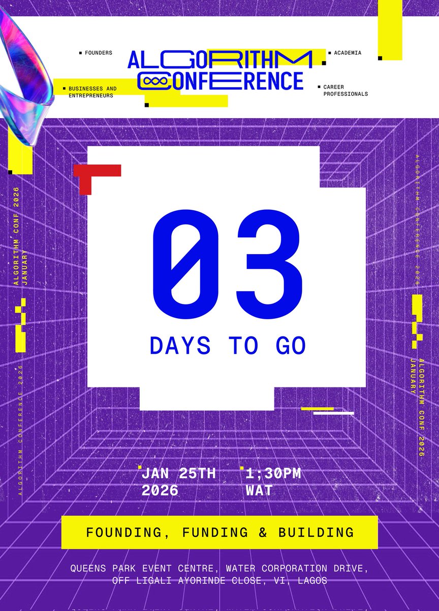cci_lagosisland's tweet photo. It's 3 days to The Algorithm Conference! Whoooosh!!! 🥳💃🏾
If you’ve been trusting God for strategy, structure, and next steps, it’s almost here.
Get ready. Your mind is about to be renewed and your path illuminated ✨
#CCILagosIsland
#CCIGlobal
#Algorithmconference https://t.co/xcI34jmI3y