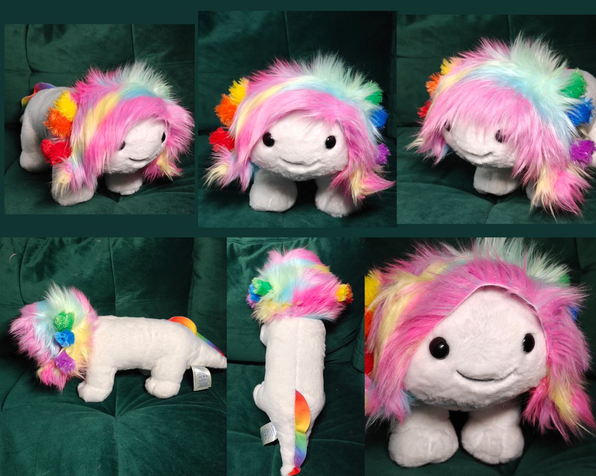 madsmadart's tweet photo. Hihi, two new custom #buildabear axolotls for sale, one being cloudy sky themed and the other is a white rainbow emo axolotl!

Listings are up on MadsMasArtShop on Mercari, Etsy, and eBay! https://t.co/V7Jn8LwWch