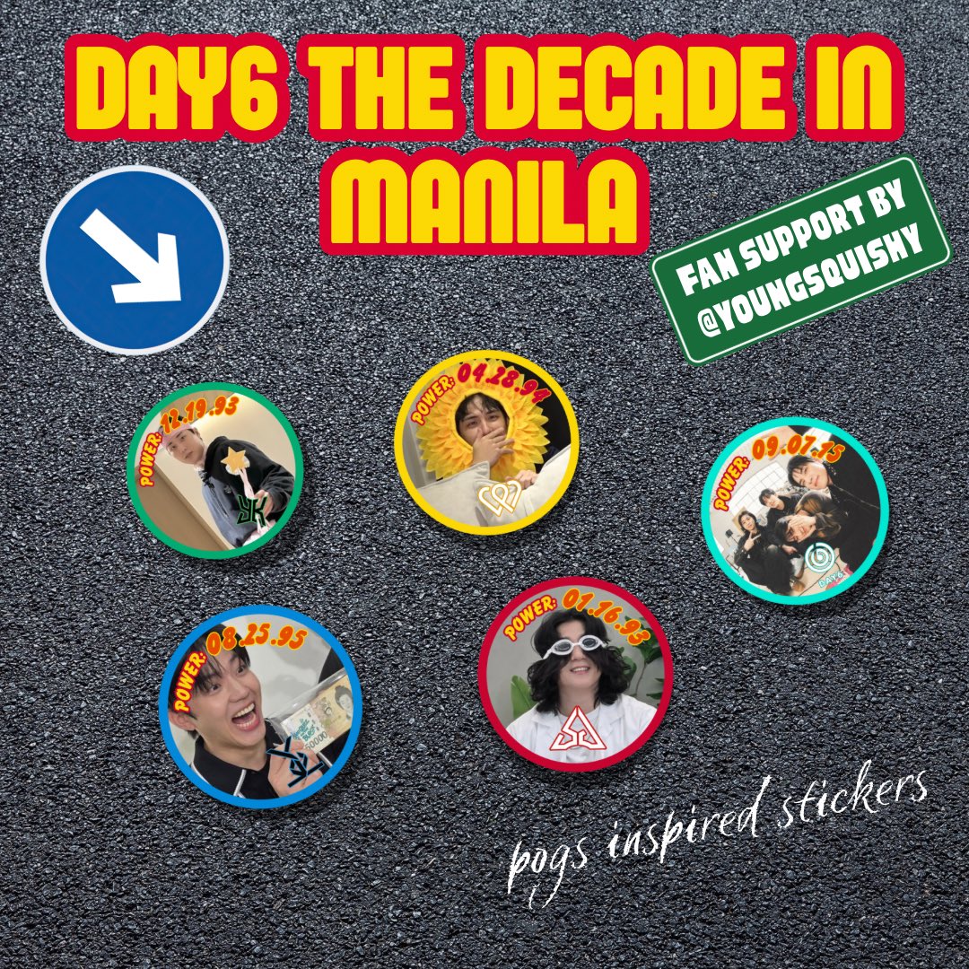 youngsquishy's tweet image. 🚦DAY6 THE DECADE IN MANILA 🚦
fan support by @youngsquishy ✨

pogs inspired stickers :&amp;gt; 

🍀 limited qty 
🍀 can do on the spot trades
🍀 may 2nd version sila na wala dito hehe