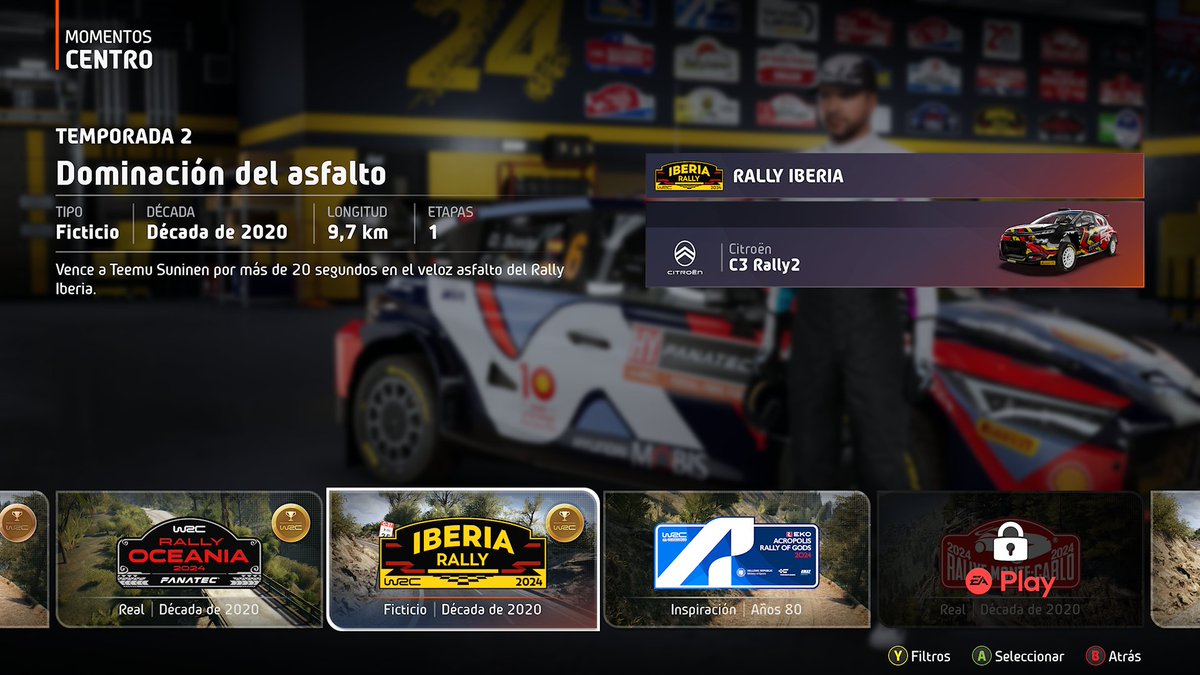 SirTARS's tweet photo. Oro en Momento "Dominación del asfalto" de la temporada 2. En Rally Iberia 🇪🇸 con un Citroën C3 Rally2
#EASportsWRC #xbox #LogitechG920 https://t.co/nERs36wIAH