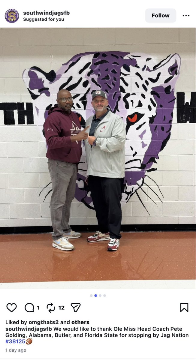 The worst OL coach in Bama history made a stop at Southwind HS here in Memphis yesterday