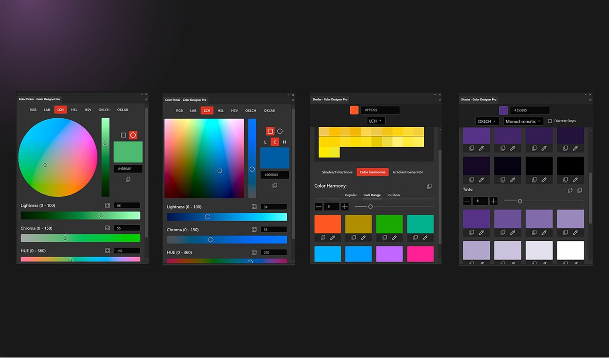Color__Designer's tweet photo. @Shiro_sonic There is a nice plugin for handling colors :) -> https://t.co/NUQ6OxylOj https://t.co/vUgGN4ytDC