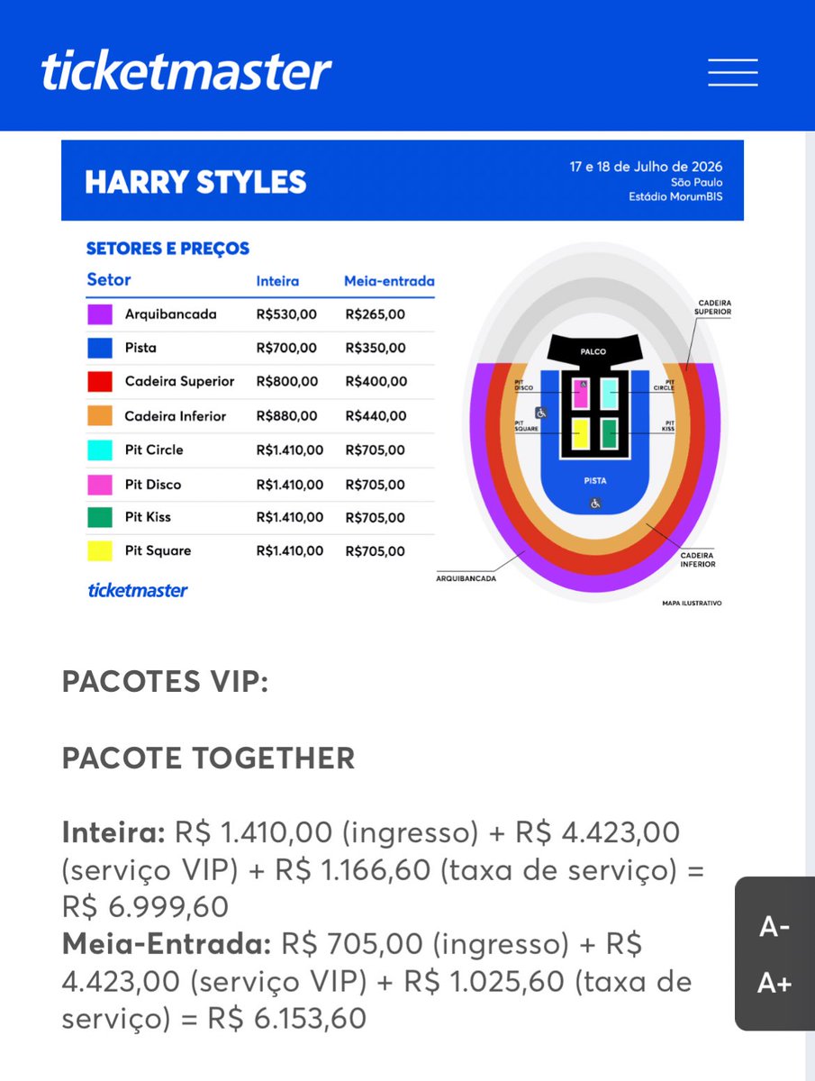 cupofjung's tweet photo. 7 MIL REAIS o pacote vip do harry styles no morumbi, a diferença praticamente nula entre a inteira e a meia entrada…

eu sinceramente to muito preocupada com o valor pros shows do bts, é desesperador https://t.co/lMaaaUd27z