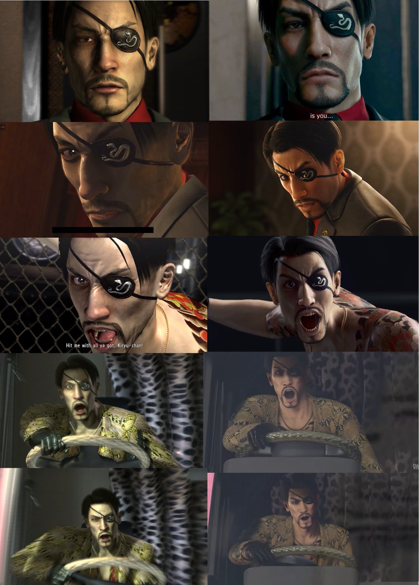 MissMillia's tweet photo. I feel like Kiwami 3 is a case of prioritizing characters looking more attractive over having raw expressions and it’s made really clear with Majima. Like yes he’s still expressive but it’s not pushed as far as it should be like it was in the original and that makes me a bit sad https://t.co/XuA7kI08Wn