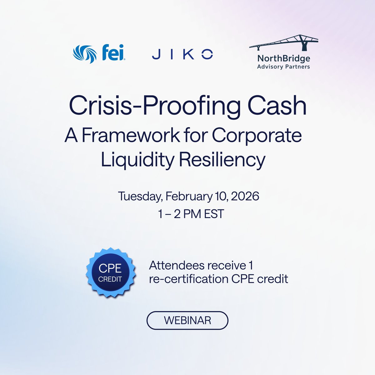 teamjiko's tweet photo. Treasury and finance leaders have a lot on their plates, which often leaves little time to stress test cash strategies or thoroughly evaluate risks.

Jiko’s upcoming webinar distills the key considerations into a focused, one-hour session that draws on real-world examples and market dynamics to explore how liquidity risk can emerge and what tools are available to mitigate it.

Register here: https://t.co/gxIYa6iApq