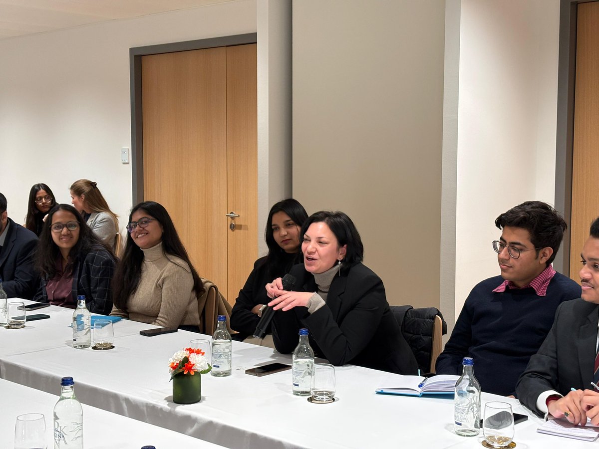 IndiaUNGeneva's tweet photo. PR @abagchimea, DPR Ajungla Jamir, and other officers of @IndiaUNGeneva interacted with students from @JindalGlobalUNI , who visited Geneva for a #UN Immersion Programme hosted by @UNITAR. https://t.co/vDFuyma8uL