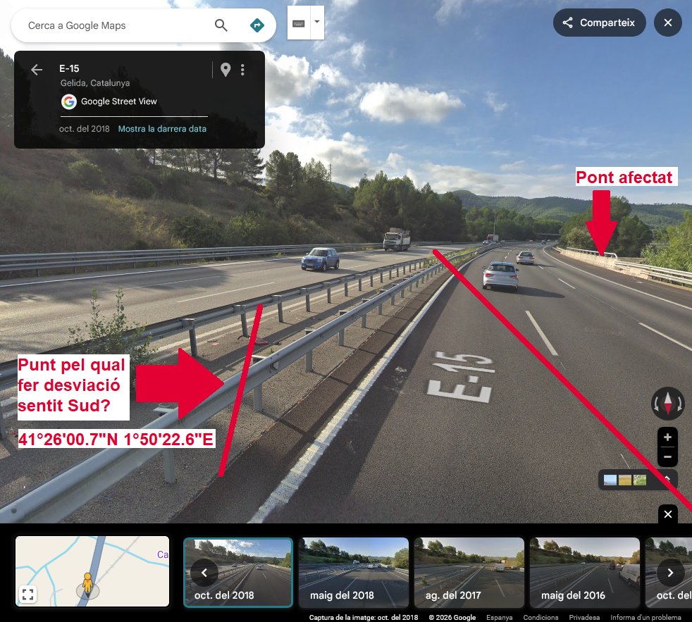 sergi_boixader's tweet photo. Per evitar el tall de 13 km de l'AP-7, no es podia desviar el trànsit cap a l'altra calçada de l'AP-7 durant 750 m?

Hi ha varis punts on les dues calçades es connecten i es podria fer un tram de 2+1 carrils (o 2+2 reduint ample i voral) amb mitjana intermèdia

Així com a idea eh https://t.co/9GgMzdmeSw
