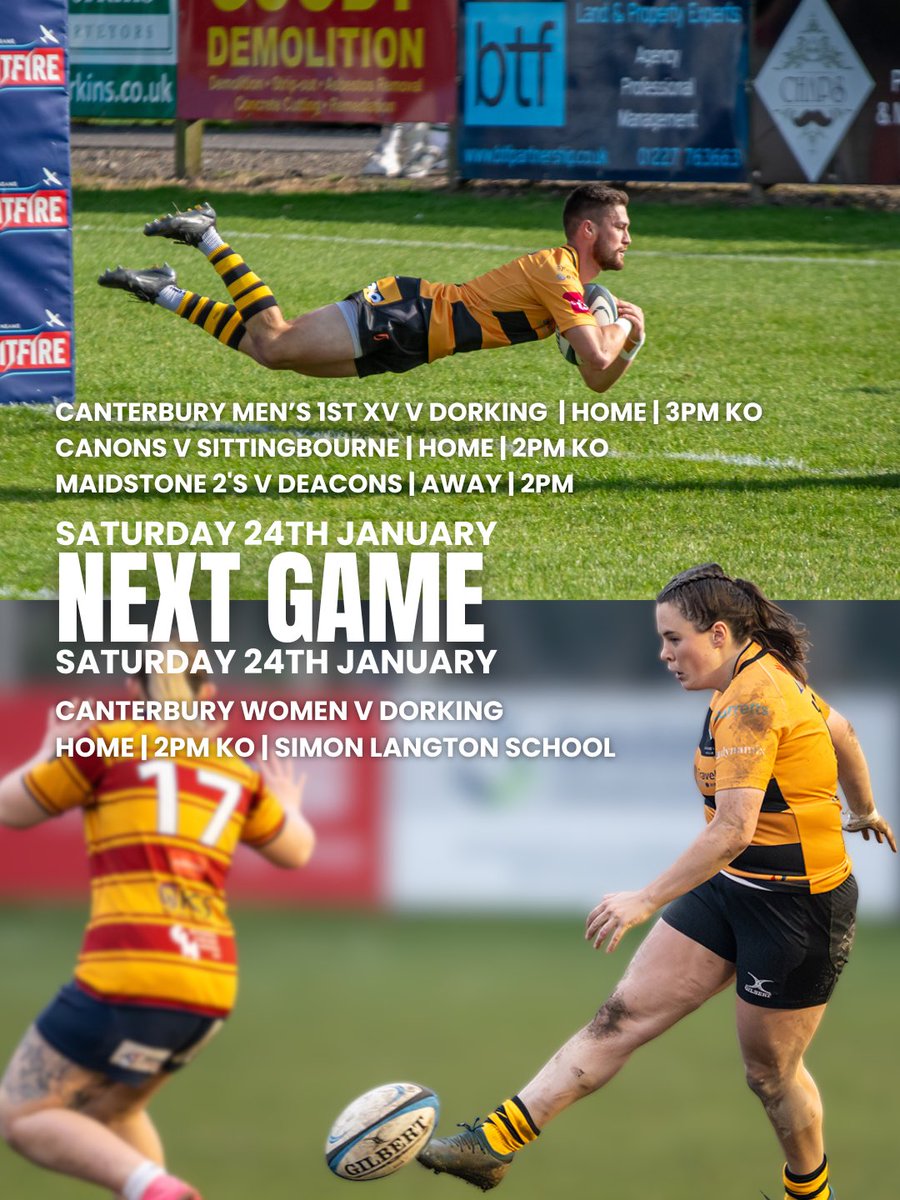 cantrugby's tweet photo. 🦸‍♂️🦸‍♀️Super Saturday 

Both Men and Women’s 1st XV are at home this Saturday! 

🏡Canons join us at home kicking up at 2pm 

A busy day for us at The Marine Travel Ground, we can’t wait to welcome you all 🫶🏼

#oneclub #getbehindus https://t.co/weONOvK73G