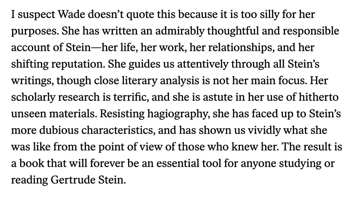 francescawade's tweet photo. Hermione Lee on Gertrude Stein: https://t.co/d8SfdV9niE https://t.co/ZYaVmEkSrD