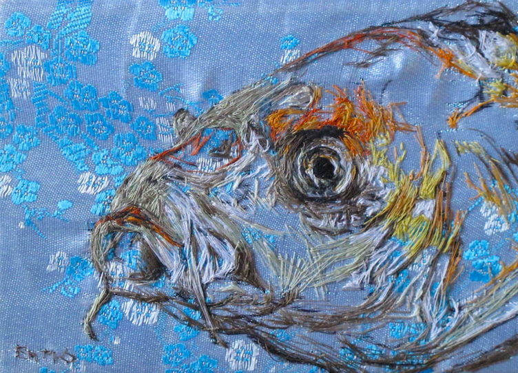 msabine900's tweet photo. #EmilyTull #Contemporary #British #TextileArt #ThreadPainting
Emily Tull
DON'T BE KOI, TIMMY, 2016
Hand stitching on Chinese silk https://t.co/0XoaSrMwtV