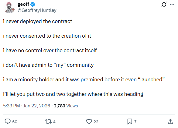 Hooooly shit this guy is a piece of shit.

This is 100% his fault.

Nothing was "premined" this is not a fucking blockchain retard.

Goddamn this pisses me off.

$Ralph