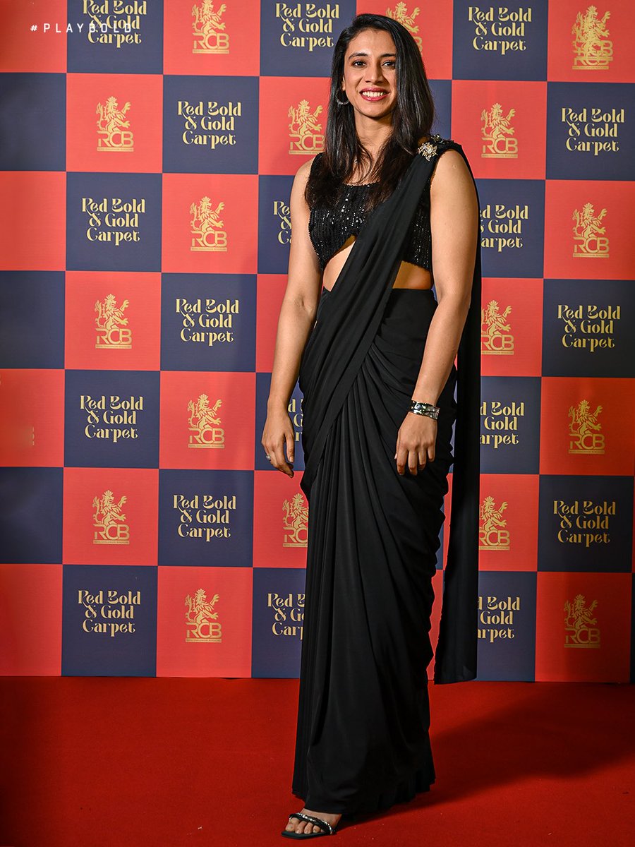 RCBTweets's tweet photo. No flash needed. Our stars shine on their own. 🤩📸

Our Queens are just slaying the R̶e̶d̶ ̶C̶a̶r̶p̶e��t̶ Red, Bold &amp; Gold Carpet. 💅✨

#PlayBold #ನಮ್ಮRCB #WPL2026 https://t.co/1NNoQrXXLp