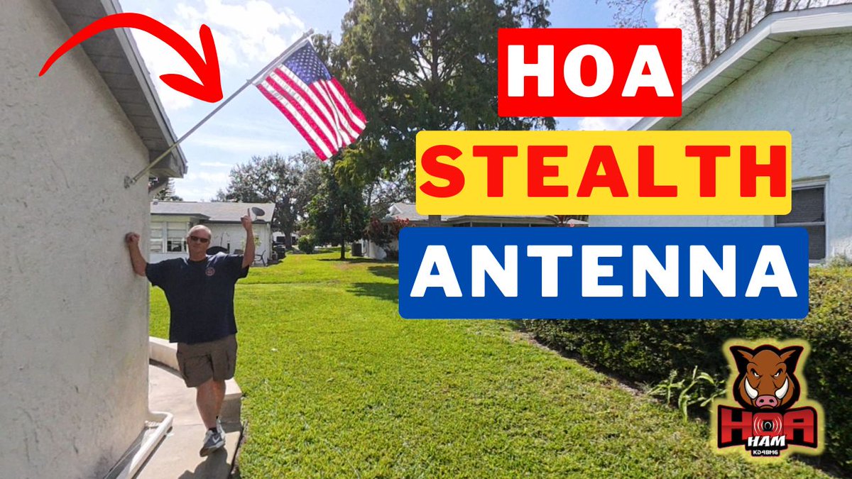 HOAHamRadio's tweet photo. Flagpole FT8 anyone?  HOA plain sight incognito antenna.
https://t.co/2HJKjrmvaa https://t.co/wG4d03mWBX