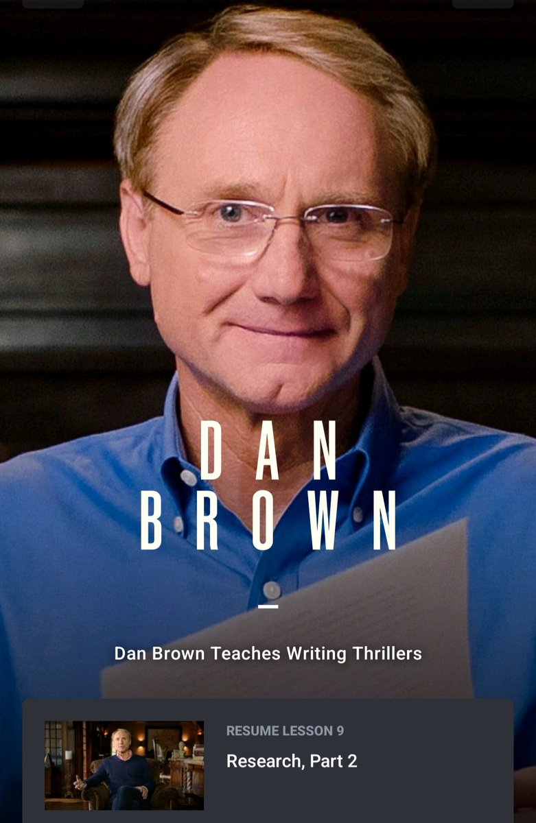 KismetBookClub's tweet image. Dan Brown's MasterClass about Writing is FANTASTIC! 🌟🌟🌟🌟🌟

And and and.... it is great for ALL WRITERS, not just those writing thrillers!!

@AuthorDanBrown 
@MasterClass 

#WritingCommunity 
#writersoftwitter 
#writerslife 
#authors
#authorsoftwitter

I gifted myself this