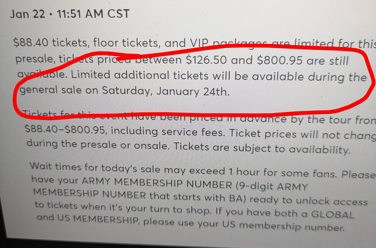kttymyg's tweet photo. Limited tickets will be  available on the general sale for Chicago!! #bts #btschicago #Arirang_BTS  #ARIRANG_Tour https://t.co/1Nc8GU26bx