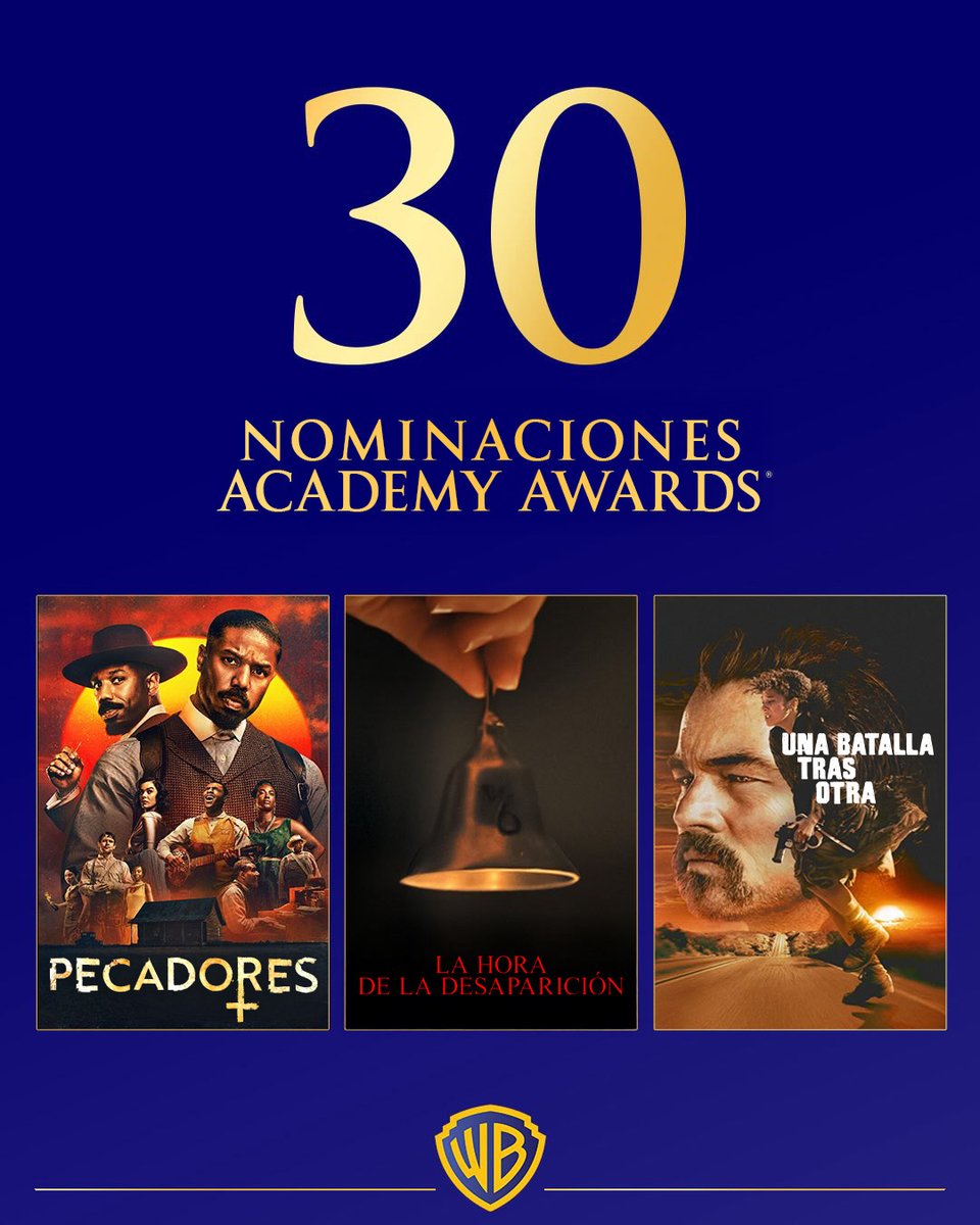 Gracias a la Academia por reconocer a nuestras películas con 30 nominaciones a los Premios Óscar este año, incluyendo un récord de 16 nominaciones para #PecadoresPelicula, entre ellas Mejor Película; 13 nominaciones para #UnaBatallaTrasOtra, incluyendo Mejor Película; y 1