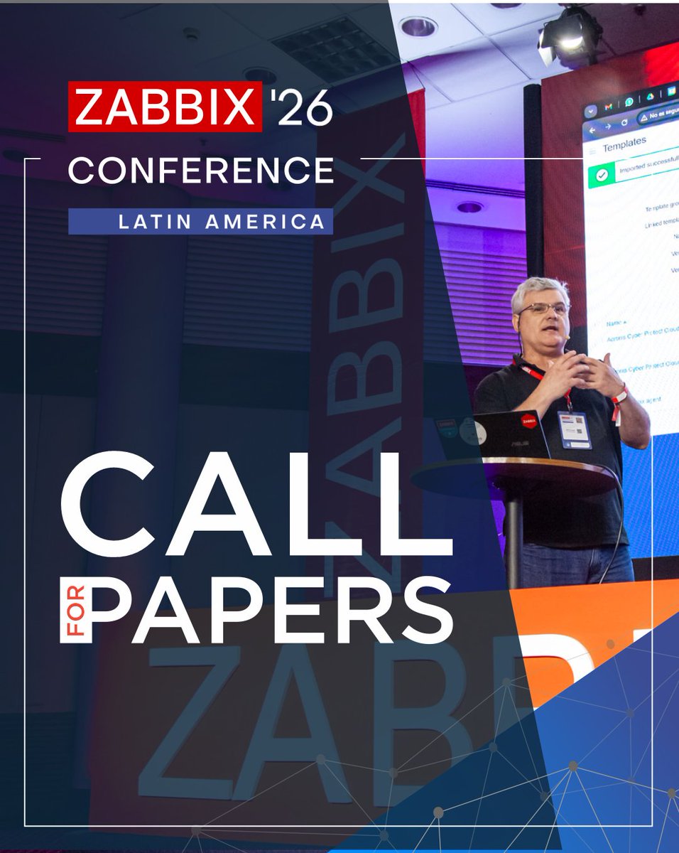 Atención, profesionales de monitoreo y Zabbix: ¡la convocatoria para presentaciones de la Zabbix Conference Latam 2026 está abierta! 🎙️

Consulta más detalles en las imágenes y envía tu propuesta en el enlace, haciendo clic en el botón “sé un speaker”:
zabbix.com/la/events/conf…