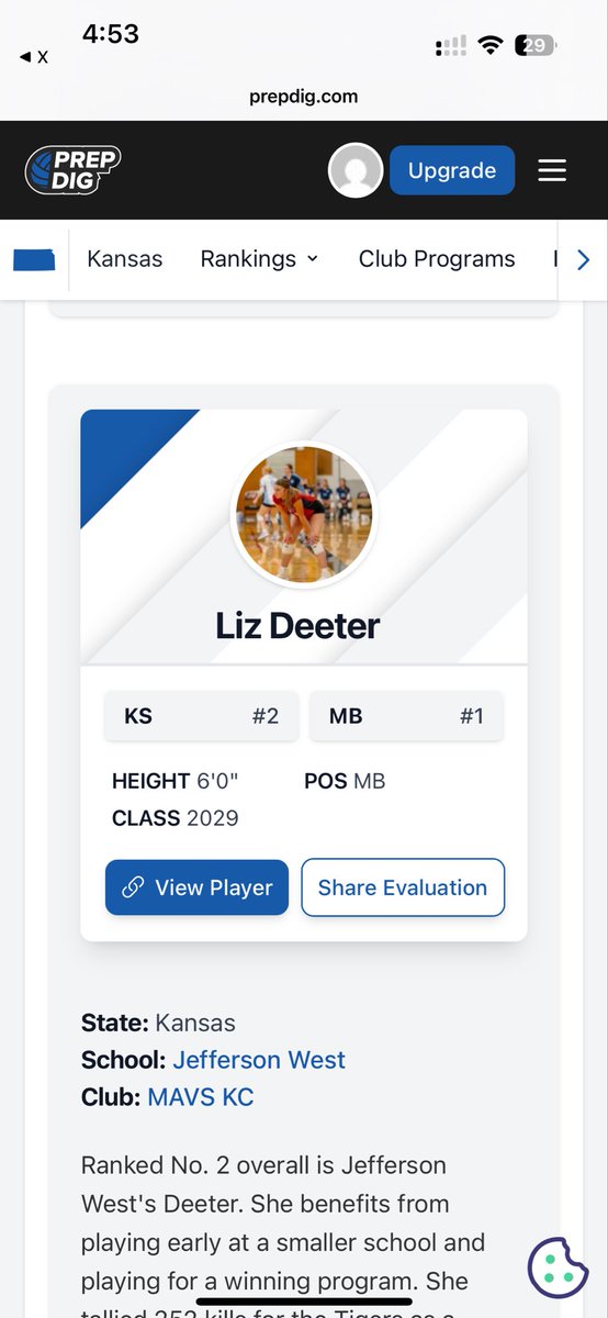 tausha_deeter's tweet photo. @liz_deeter13  2029 Kansas volleyball rankings have been updated! Thank you @PrepDig @KSScoutDeck @mavsvb https://t.co/CzuW5ANZju